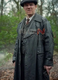PEAKY BLINDERS BRIAN GLEESON (JIMMY MCCAVERN) LEATHER COAT