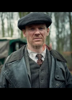 PEAKY BLINDERS BRIAN GLEESON (JIMMY MCCAVERN) LEATHER COAT