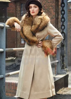 PEAKY BLINDERS SEASON 5 ADA SHELBY FUR COLLAR COAT