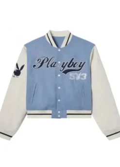 PLAYBOY LETTERMAN BLUE JACKET