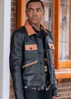Power Book II Ghost (Tariq St. Patrick) Michael Rainey Jr Black And Orange Leather Jacket