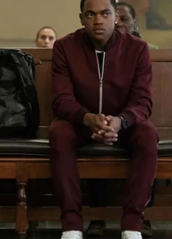 Power Book II Ghost  (Tariq St. Patrick) Michael Rainey Jr. Maroon Cotton Jacket