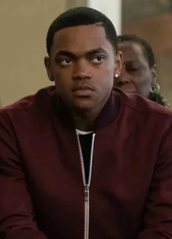 Power Book II Ghost  (Tariq St. Patrick) Michael Rainey Jr. Maroon Cotton Jacket
