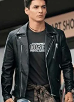 POWER RANGERS (DINO FURY) CHANCE PEREZ BLACK LEATHER JACKET