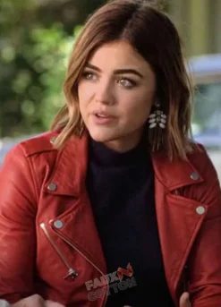 PRETTY LITTLE LIARS (ARIA MONTGOMERY) LUCY HALE LEATHER JACKET