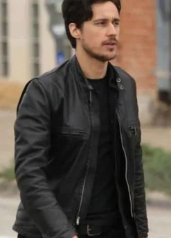 QUEEN OF THE SOUTH (JAMES) PETER GADIOT BLACK LEATHER JACKET
