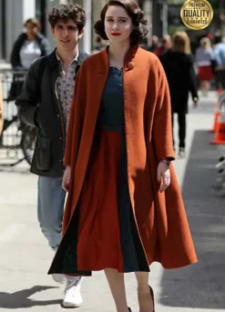 Rachel Brosnahan The Marvelous Mrs. Maisel Brown Coat