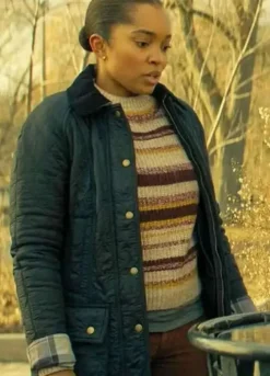 Reacher S03 Dominique Kohl (Mariah Robinson) Blue Quilted Jacket