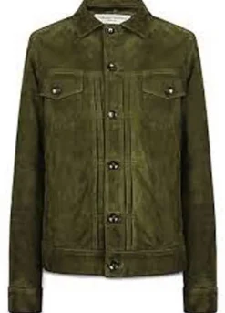 RED NOTICE (NOLAN BOOTH) RYAN REYNOLDS GREEN SUEDE JACKET
