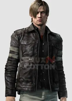 Resident Evil 6 Leon S. Kennedy Black Leather Jacket