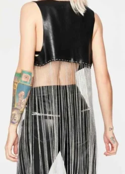Riverdale Season 5 (Toni Topaz) Vanessa Morgan Black Fringe Vest