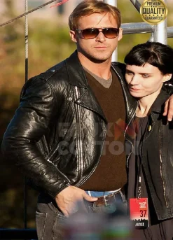 Ryan Gosling Weightless Shooting Black Leather Jacket
