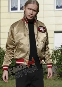 San Francisco 49ers Gold Bomber Satin Jacket