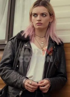 SEX EDUCATION MAEVE WILEY (Emma Mackey) LEATHER JACKET