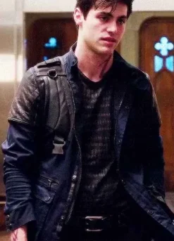 SHADOWHUNTERS (ALEC LIGHTWOOD) MATTHEW DADDARIO BLUE LEATHER JACKET