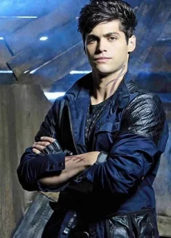 SHADOWHUNTERS (ALEC LIGHTWOOD) MATTHEW DADDARIO BLUE LEATHER JACKET