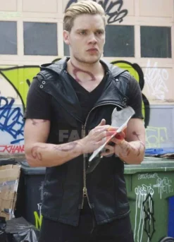 Shadowhunters Dominic Sherwood Black Leather Vest