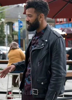 SHRILL (AMADI) IAN OWENS BIKER LEATHER JACKET