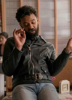 SHRILL (AMADI) IAN OWENS BIKER LEATHER JACKET