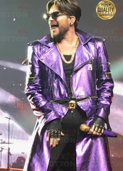 SINGER ADAM LAMBERT PURPLE LEATHER JACKET