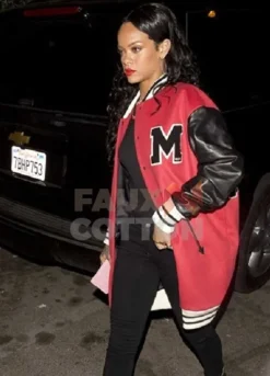 Singer Rihanna Long Varsity Coat