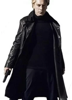 SKYFALL (SILVA) JAVIER BARDEM BLACK LEATHER TRENCH COAT