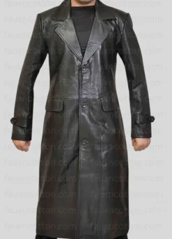 Smallville S9 Superman Clark Kent (Tom Welling) Black Leather Trench Coat