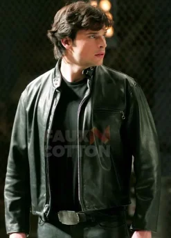 Smallville Tom Welling Black Leather Jacket