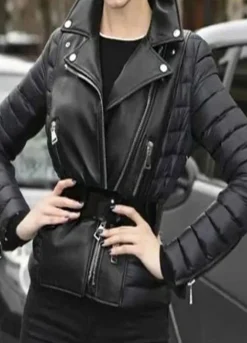 Sofia Carson Padded Black Jacket