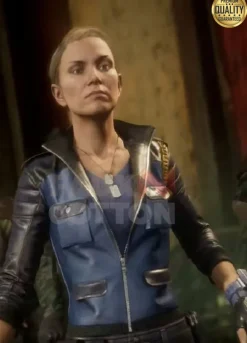 Sonya Blade Mortal Kombat 11 Blue Leather Jacket