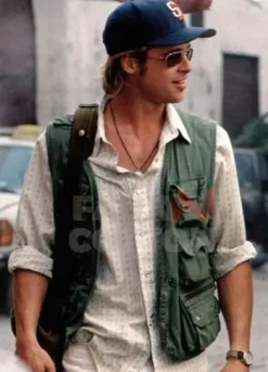 Spy Game Brad Pitt Green Cotton Vest