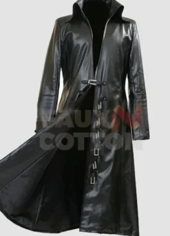 Steampunk Gothic Mens Long Black Trench Coat
