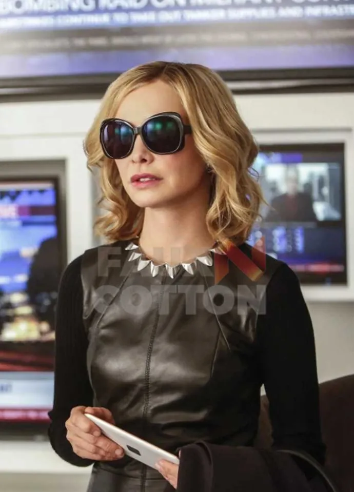 Supergirl Calista Flockhart Black Leather Jacket