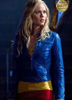Supergirl Kara Smallville Blue Leather Jacket