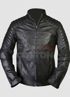Superman Smallville Quilted Black Leather Jacket