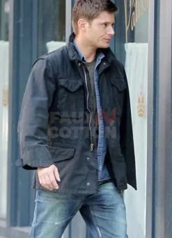 Supernatural Jensen Ackles Black Military Jacket
