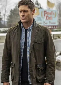 SUPERNATURAL SEASON 15 (DEAN WINCHESTER) JENSEN ACKLES GREEN COTTON JACKET