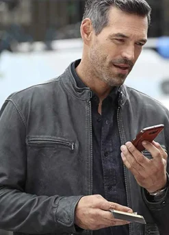 Take Two (Eddie Valetik) Eddie Cibrian Grey Leather Jacket