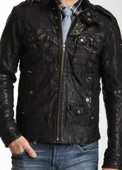 TEEN WOLF (DEREK HALE) TYLER HOECHLIN BLACK LEATHER JACKET