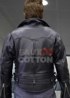 Terminator Arnold Schwarzenegger Biker Leather Jacket