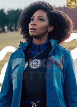Teyonah Parris WandaVision Blue Cotton Jacket