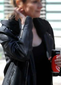 THE 355 (MACE) JESSICA CHASTAIN BLACK LEATHER JACKET