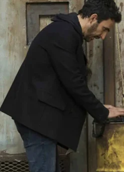 The Blacklist Amir Arison Black Pea Coat