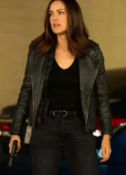 The Blacklist (Megan Boone) Elizabeth Keen Black Biker Jacket