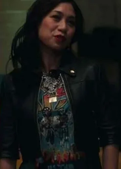 The Equalizer 2021 (Melody 'Mel' Bayani) Liza Lapira Cropped Black Leather Jacket