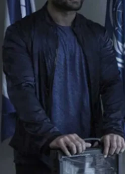 THE EXPANSE S02 NICK E. TARABAY COTYAR BLUE SATIN JACKET