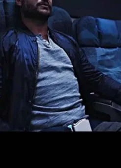 THE EXPANSE S02 NICK E. TARABAY COTYAR BLUE SATIN JACKET