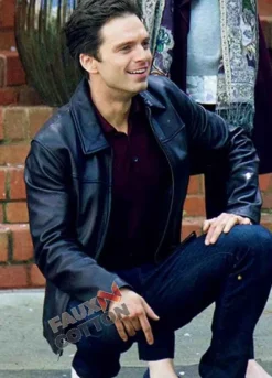 The Last Full Measure (Scott Huffman) Sebastian Stan Black Leather Jacket
