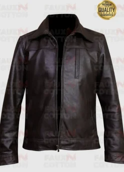 Tim Blake Nelson Watchmen Looking Glass Brown Leather Jacket