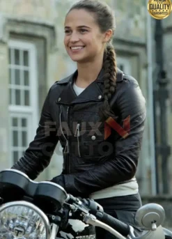 Tomb Raider Lara Croft Black Leather Jacket